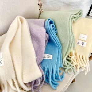 Soft oversized wool Fringe Scarves